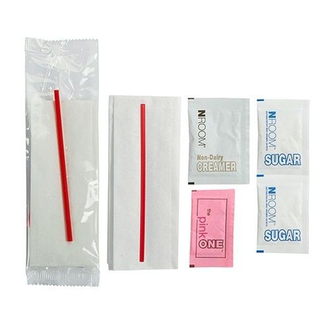 Coffee Kit- 2 Sugars 1 Sugar Sub 1 Cream 1 Stirrer and Nap