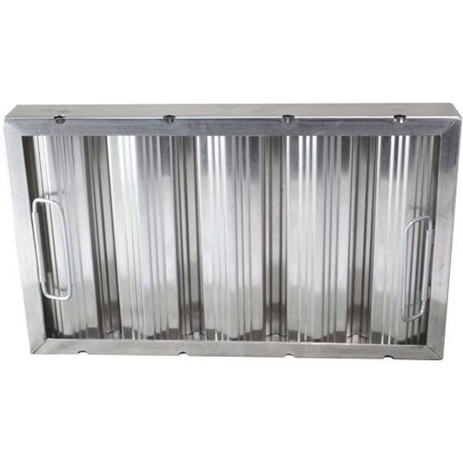ALL263894 Aluminum Framed Baffle Type Grease Filter with Handles, 12 x 16 in