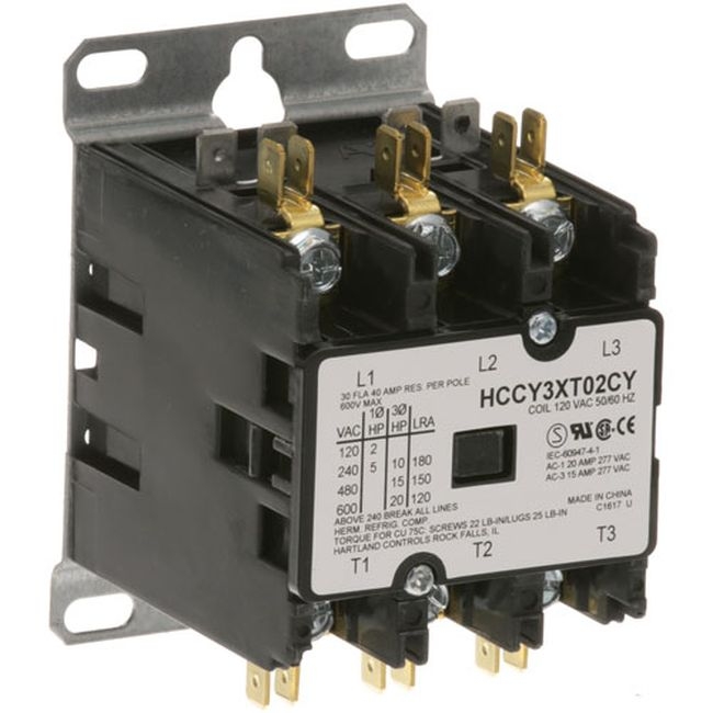 GROZ009574 Hartland 30/40 Amps 120 Volts 3 Pole Contactor