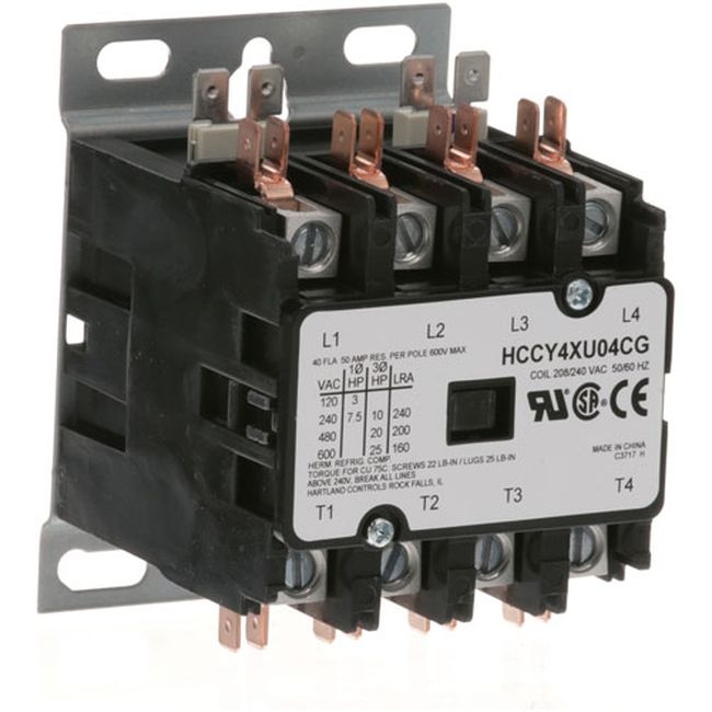MAR98-6189 Hartland 208/240 Volts 40/50 Amps 4 Pole Contactor
