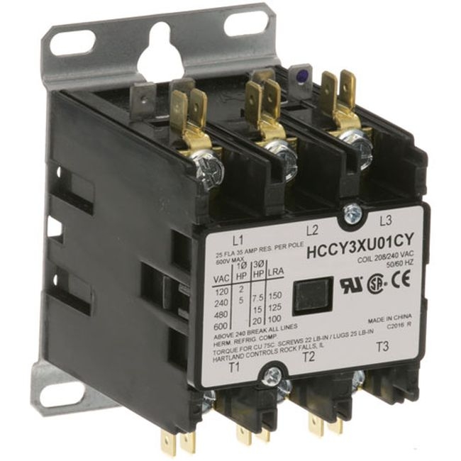 SCO12-0739-02 208/240 Volts 3 Pole Contactor with Screw Terminals