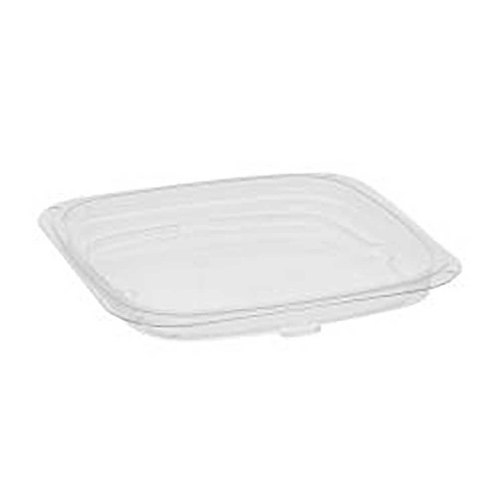 Clear PET Flat Recessed Lid for 4 in Square Container