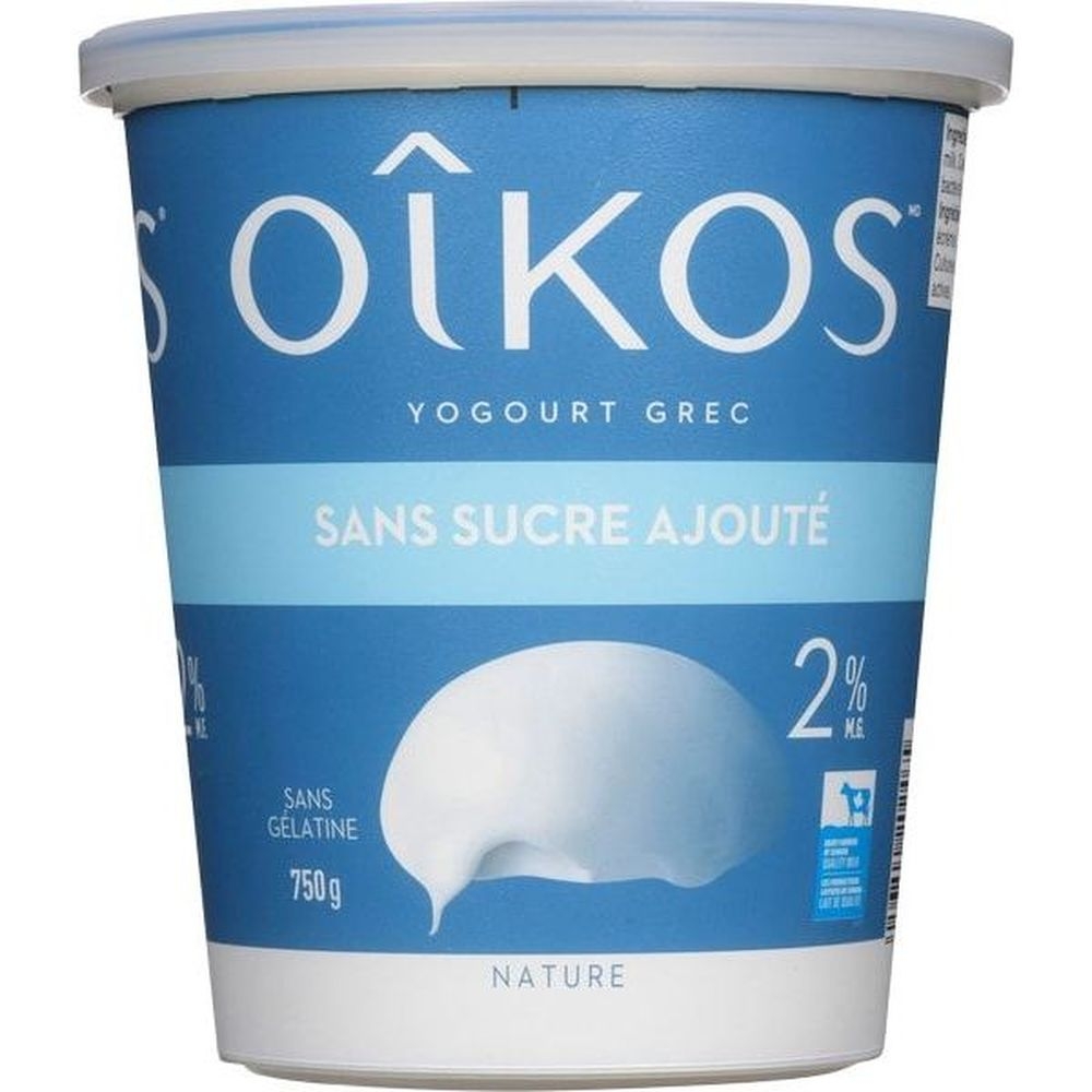 Oikos Yaourt Grec Nature À 2 %, 750 G -- 6 Par Boîte