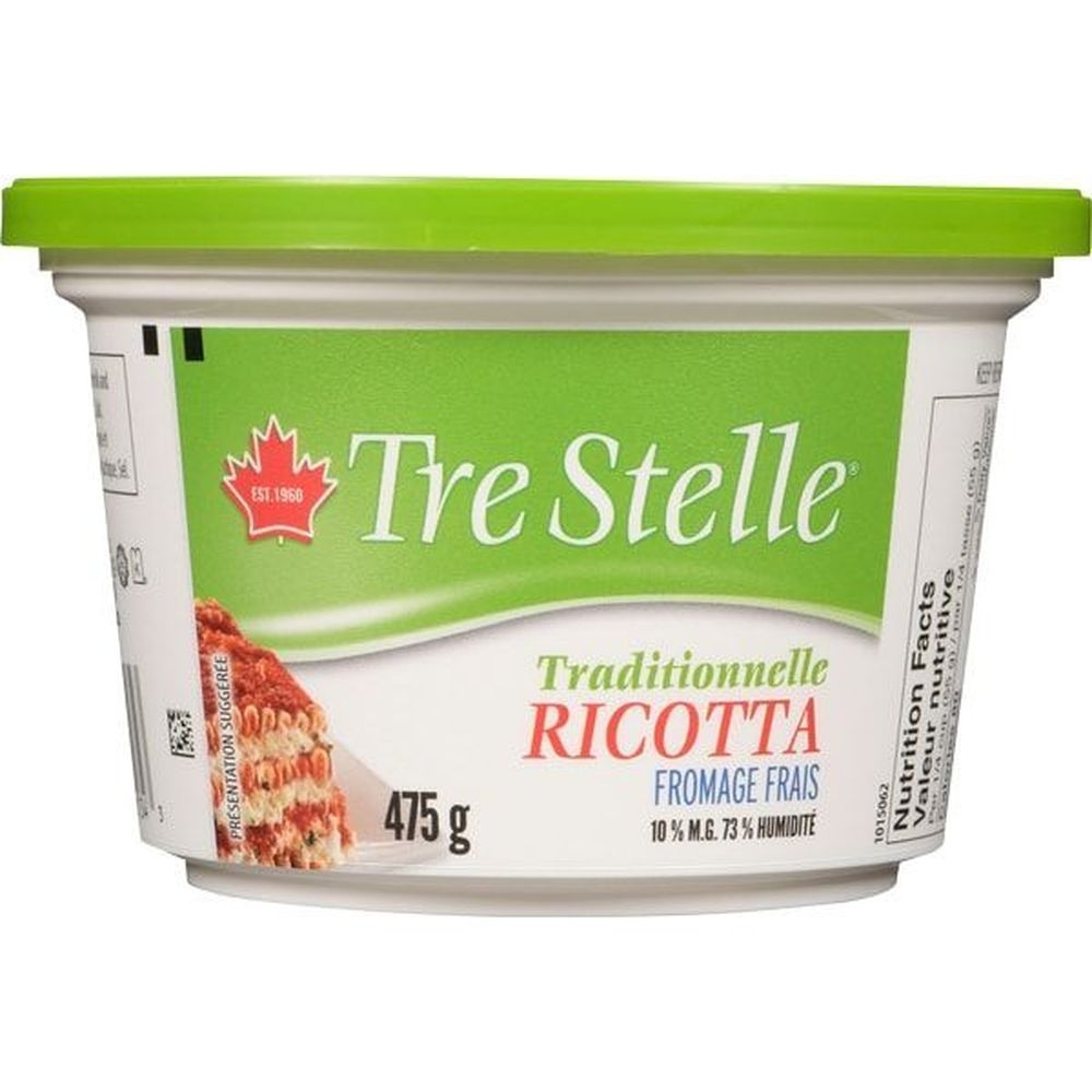 Tre Stelle Regular Ricotta Cheese, 475 G -- 6 Per Case