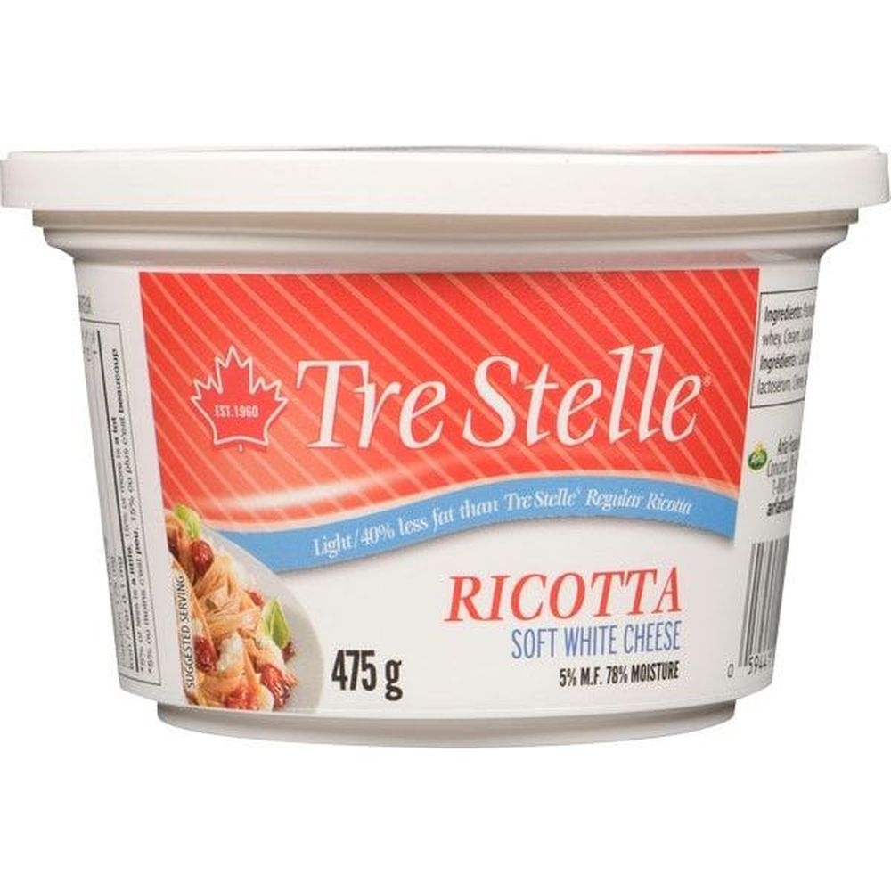 Tre Stelle Light Ricotta Cheese, 475 G -- 6 Per Case