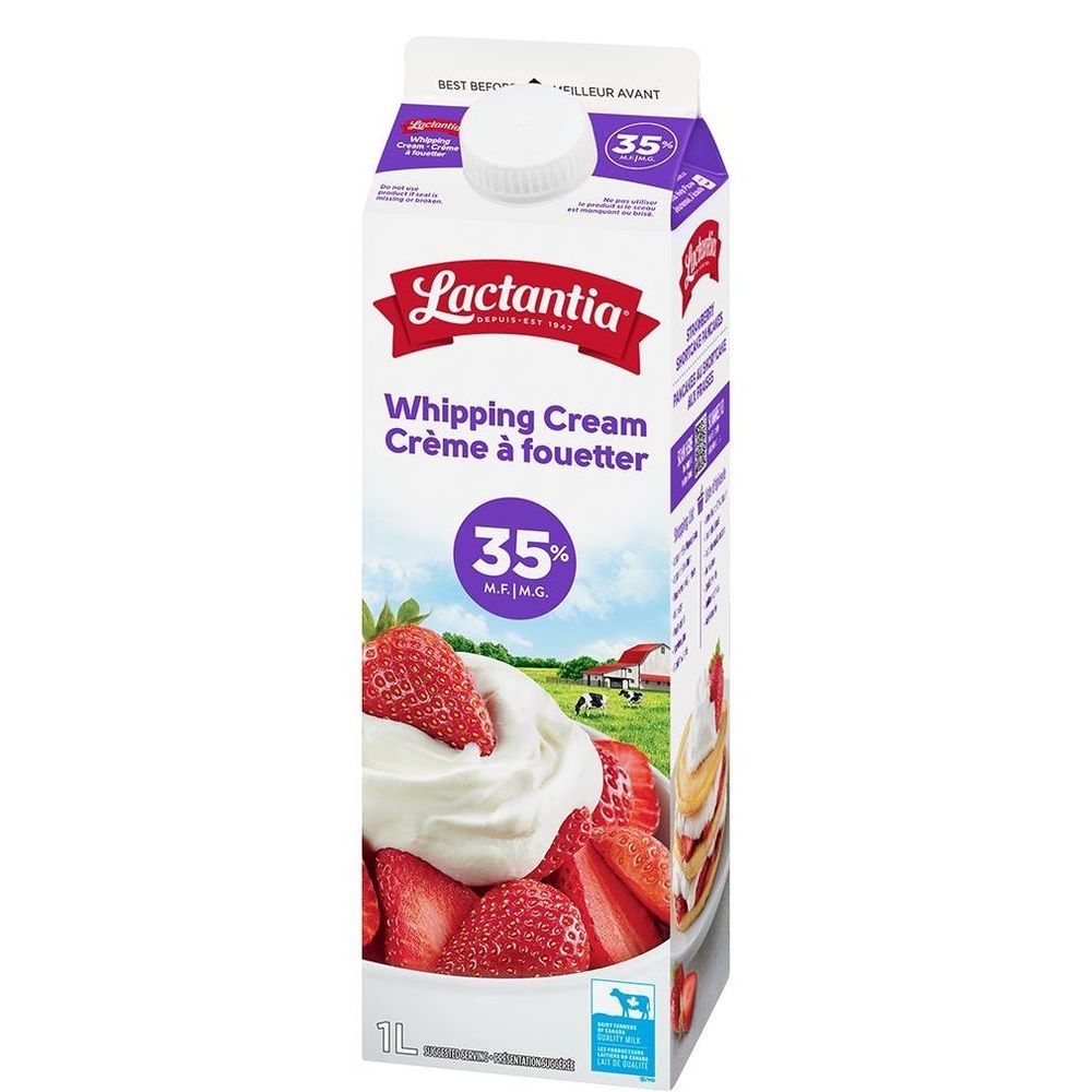 35 Percent Milk Fat Whipped Cream