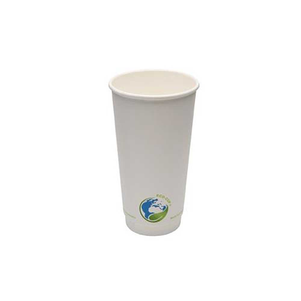 White Paper Compostable Double Wall Hot Cup