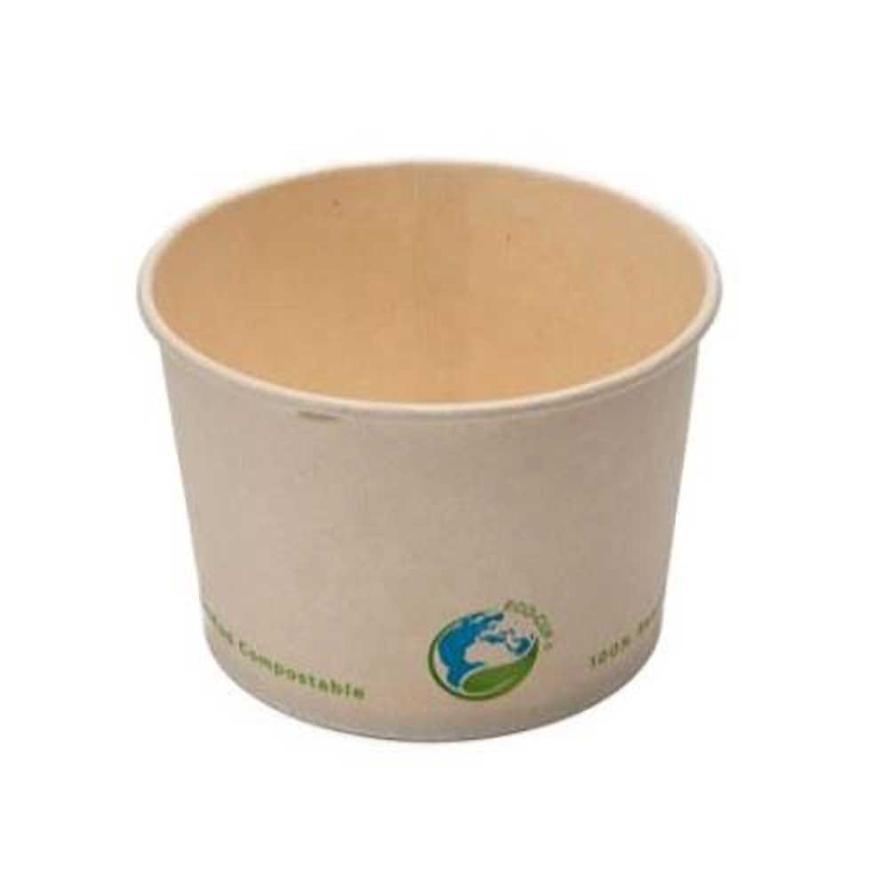 Kraft Paper PLA Lined Compostable Bamboo Fibre Soup Cup