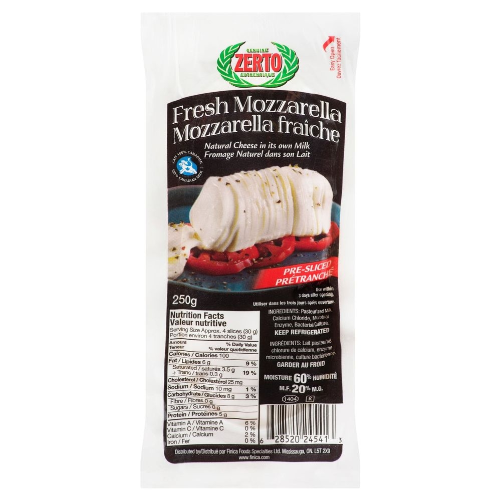 Sliced Fresh Mozzarella Cheese