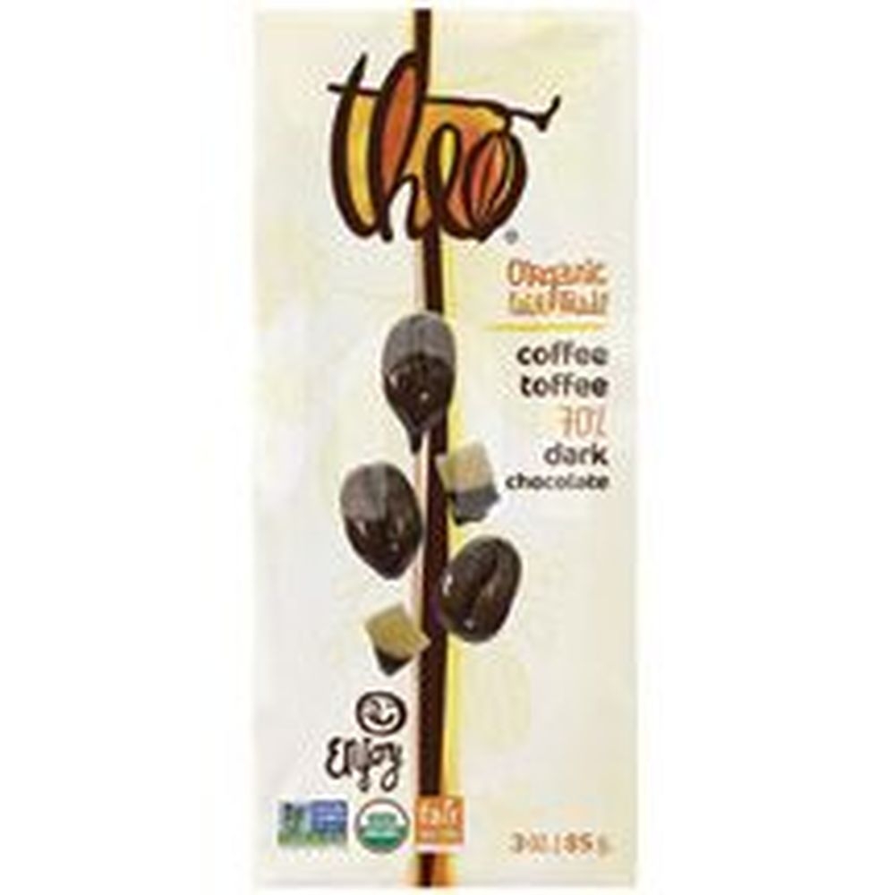Coffee Toffee 70 Percent Dark Chocolate Bar