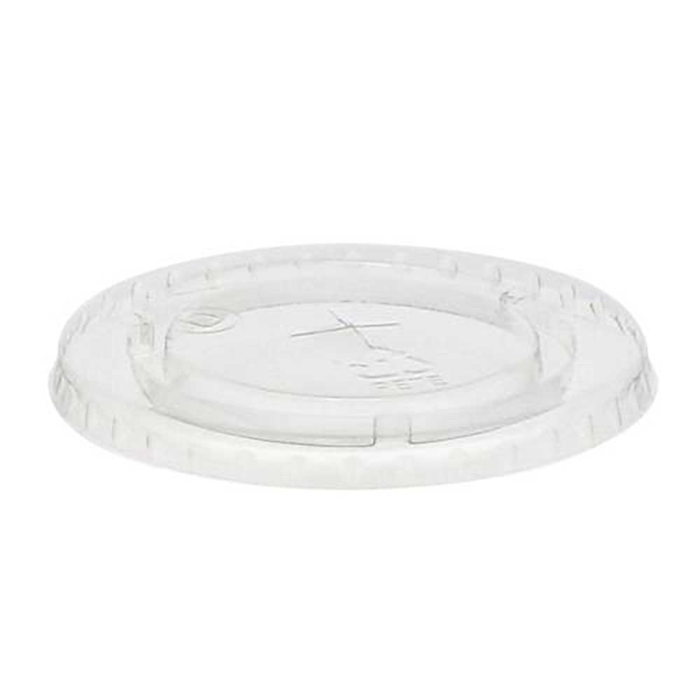 Clear Flat Lid with Straw Slot for 32 oz D Size Cups