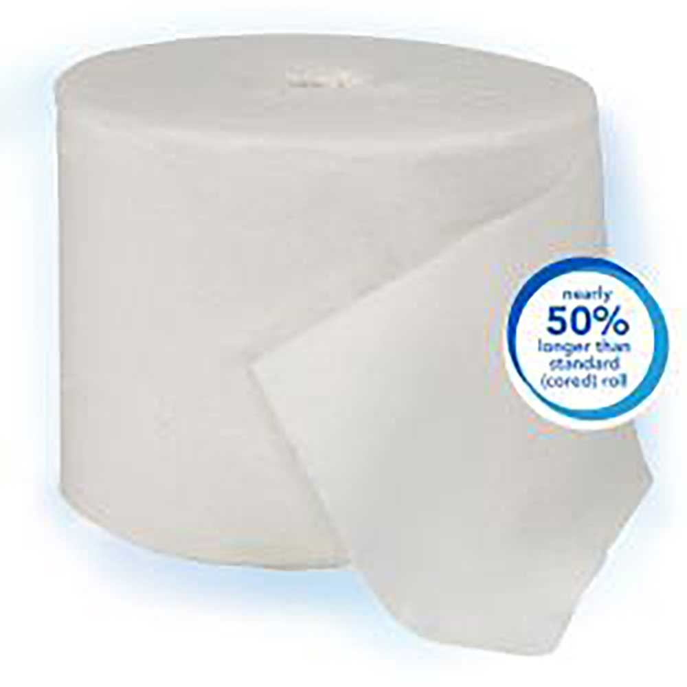 Coreless White Standard Roll Toilet Paper