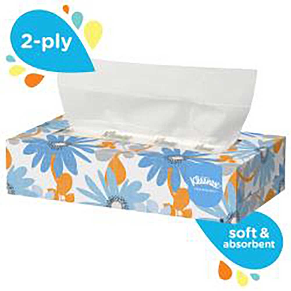 White 2 Ply Facial Tissue - Flat Box