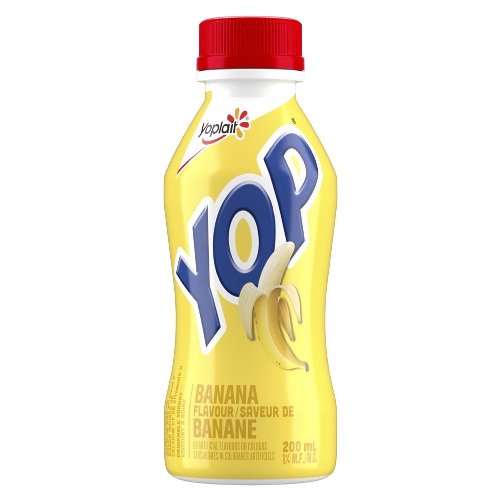 1 Percent Milk Fat Banana Flavor Drinkable Yogurt