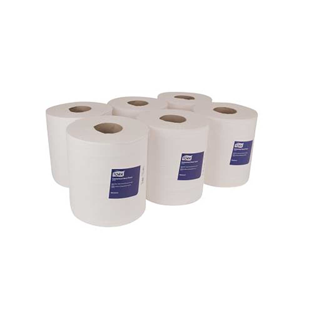 M2 Centerfeed 1-Ply White Paper Towel Roll