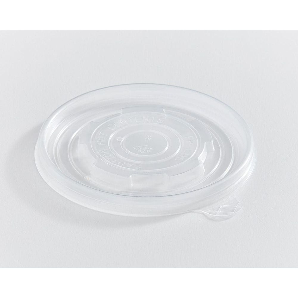 Clear Polypropylene Lid for 12-32 oz PLA Lined Recyclable Paper Food Containers