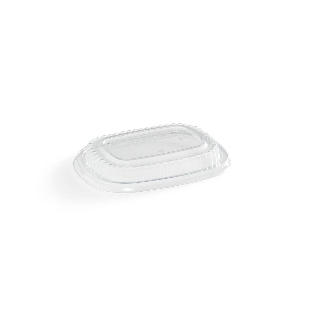 Clear PET Dome Lid for 22 oz Oval Recyclable Fibre Tray