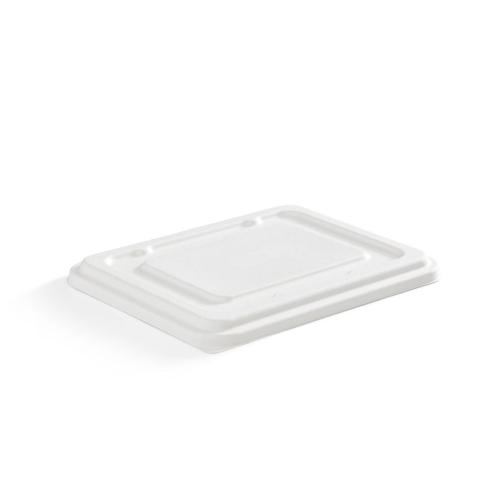 Compostable Bagasse Lid for Rectangular Fibre 5 Compartment Tray