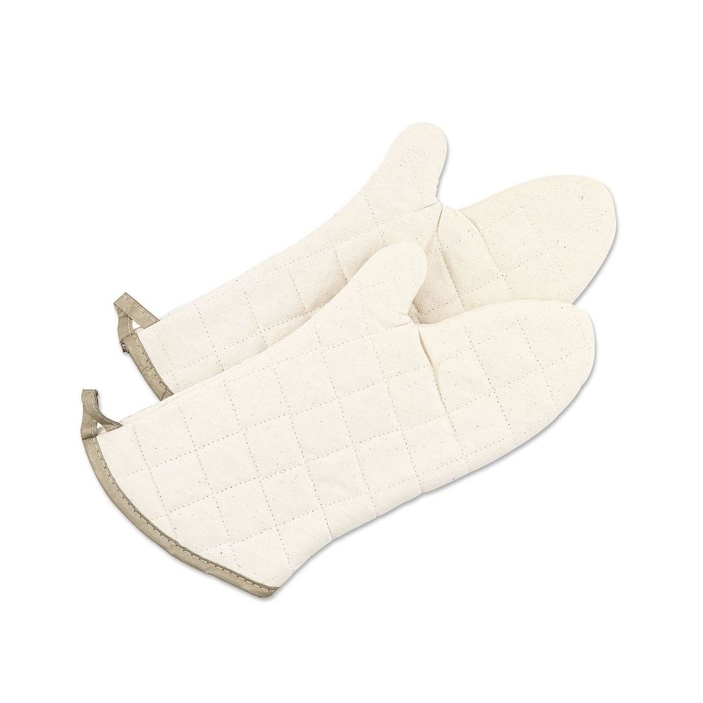 Cream Flame Retardant Oven Mitt 15 in