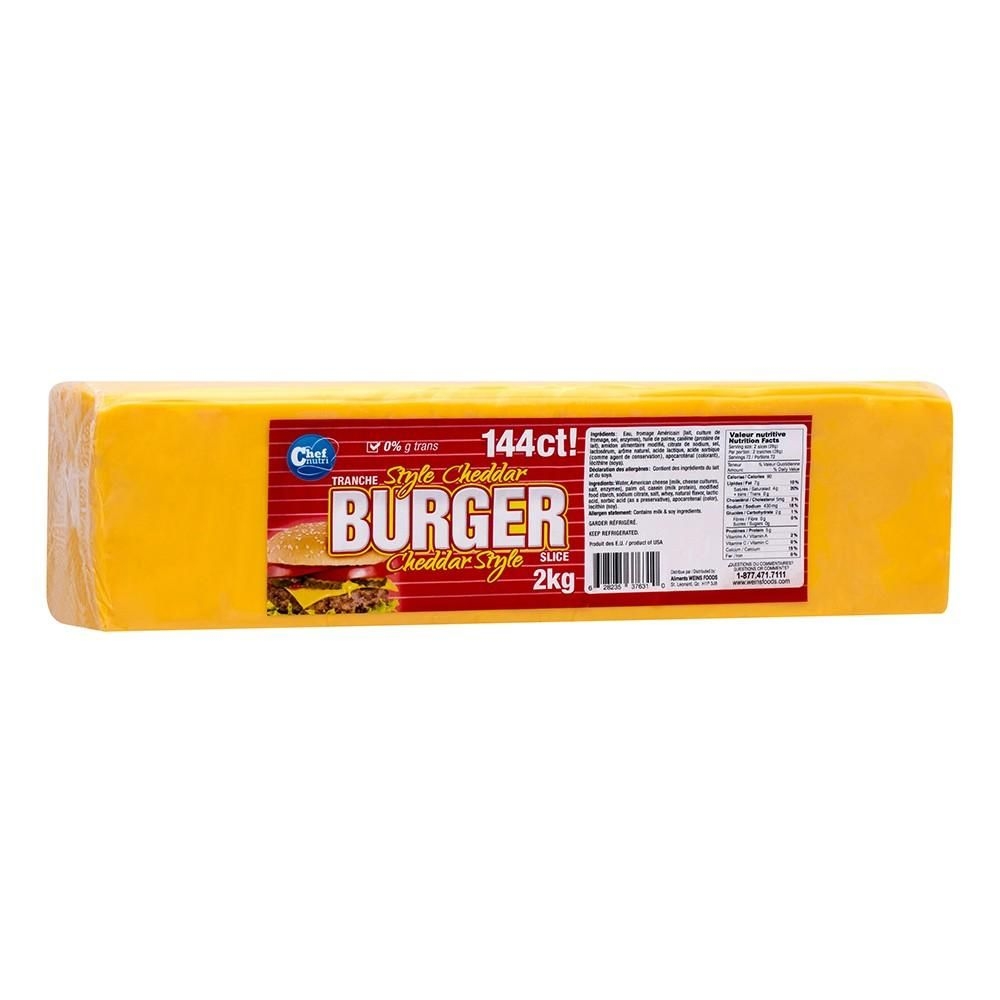Cheddar Style Yellow Burger Slice