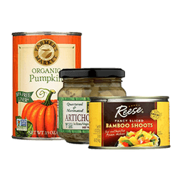 Contient 326 Canned and Packed Vegetables produits
