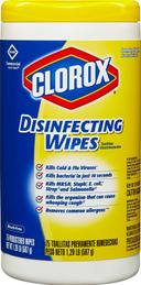Clorox Commercial Solutions Lemon Scent Disinfecting Wipes, 75 count per pack -- 6 per case.