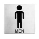 Tablecraft 200 Series Stainless Steel Contemporary Square Men Restroom Sign, 5 x 0.125 x 5 inch