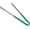 Vollrath 4791670 Stainless Steel Antimicrobial One Piece Tong with Versagrip Ends and Green Kool-Touch Handle, 16 inch Length