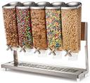 Rosseto EZ Pro 5 Container Stainless Steel Tabletop Dispenser with Removable Catch Tray, 24.25 x 7.5 x 20.25 inch