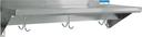 BK Resources 18/430 Stainless Steel Economy Wall Shelf with Pot Rack, 96 inch Width x 12 inch Depth