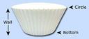 Paterson Paper 1.25 x .875 inch Wall Baking Cup, 3 inch -- 10000 per case.