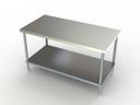 Aero Budget 304 Stainless NSF Work Table with Galvanized Undershelf, 24 x 30 x 26 inch.