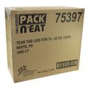 White PS Tear Tab Lid for 10 to 20 oz Hot Cup