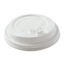 Polypropylene 80 mm White Dome Closing Lid for 8 oz Hot Cup