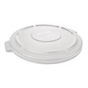 White Resin Self Draining Flat Top Lids for 32 Gallon Round Brute Container