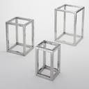 American Metalcraft Stainless Steel Hammered Frame Riser Set.