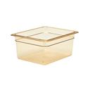 H Pan Half Size Food Storage Pan, Amber, 10 7/16 x 12 3/4 inch -- 6 per case.