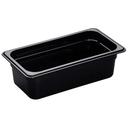 H Pan One Third Size Food Storage Pan, Black, 6 15/16 x 12 3/4 inch -- 6 per case