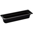 H Pan Half Size Long Food Storage Pan, Black, 6 3/8 x 20 7/8 x 4 inch -- 6 per case.