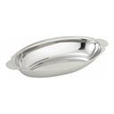 Winco Stainless Steel Oval Augratin Dish, 20 Ounce.