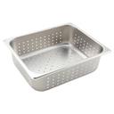 Winco Stainless Steel Perforated Half Size Steam Table Pan, 4 inch.