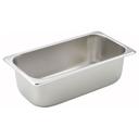 Winco 18/8 Stainless Steel Standard Weight Regular 1/3 Size Steam Table Pan, 4 inch.