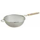 Winco Tinned Medium Double Mesh Strainer, 10 1/2 inch.