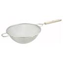 Winco Tinned Single Medium Mesh Strainer, 10 1/4 inch.