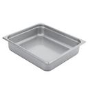 304 Stainless Steel 24 Gauge Medium Weight Anti Jamming Two Third Size Steam Table Pan, 4 inch Deep