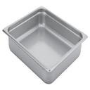 304 Stainless Steel 24 Gauge Anti Jamming Two Third Size Steam Table Pan, 6 inch Deep