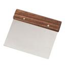 Grattoir à pâte en acier inoxydable avec manche en bois dur, 5 x 7 pouces