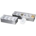 Stainless Steel 5 Compartment Bar Caddy with Plastic Inserts, 14.8 x 5.5 x 3.5 inch