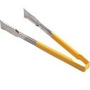 4791250 Stainless Steel Antimicrobial One Piece Tong with Versagrip Ends and Yellow Kool-Touch Handle, 12 inch Length