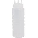 3332-13 Traex Color-Mate Tri Tip Wide Mouth Clear Squeeze Dispenser with Clear Top, 32 Ounce Capacity